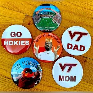 Virginia Tech University Hokies Set of 6 Game Day Pins